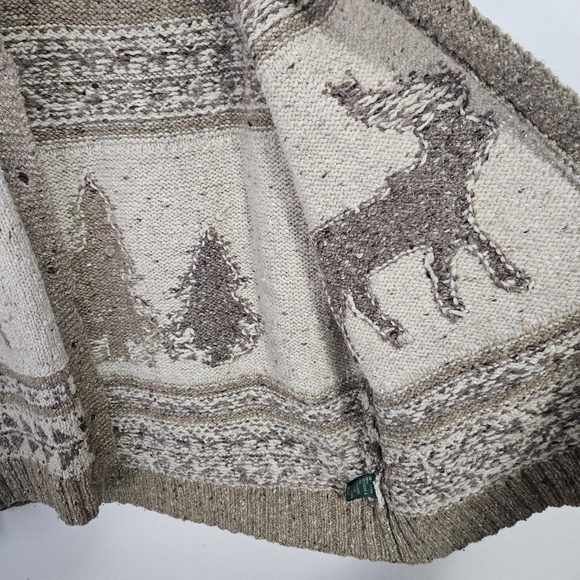 SOLD VTG Ralph Lauren Handknit Winter Deer Wool Cardigan Men's XL Brown - Picture 12 of 15